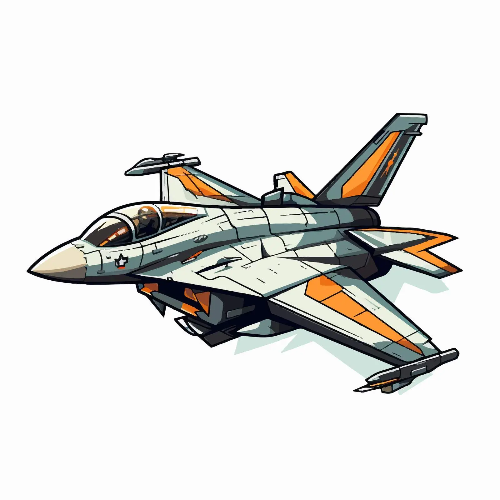 Cartoon Fighter Jet Vector Illustration — free download from Dotvec