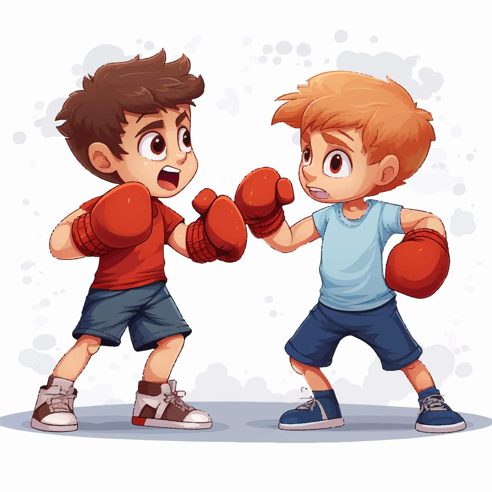 Cartoon Fighting Themed Vector with Young Boys – free fighting image from Dotvec
