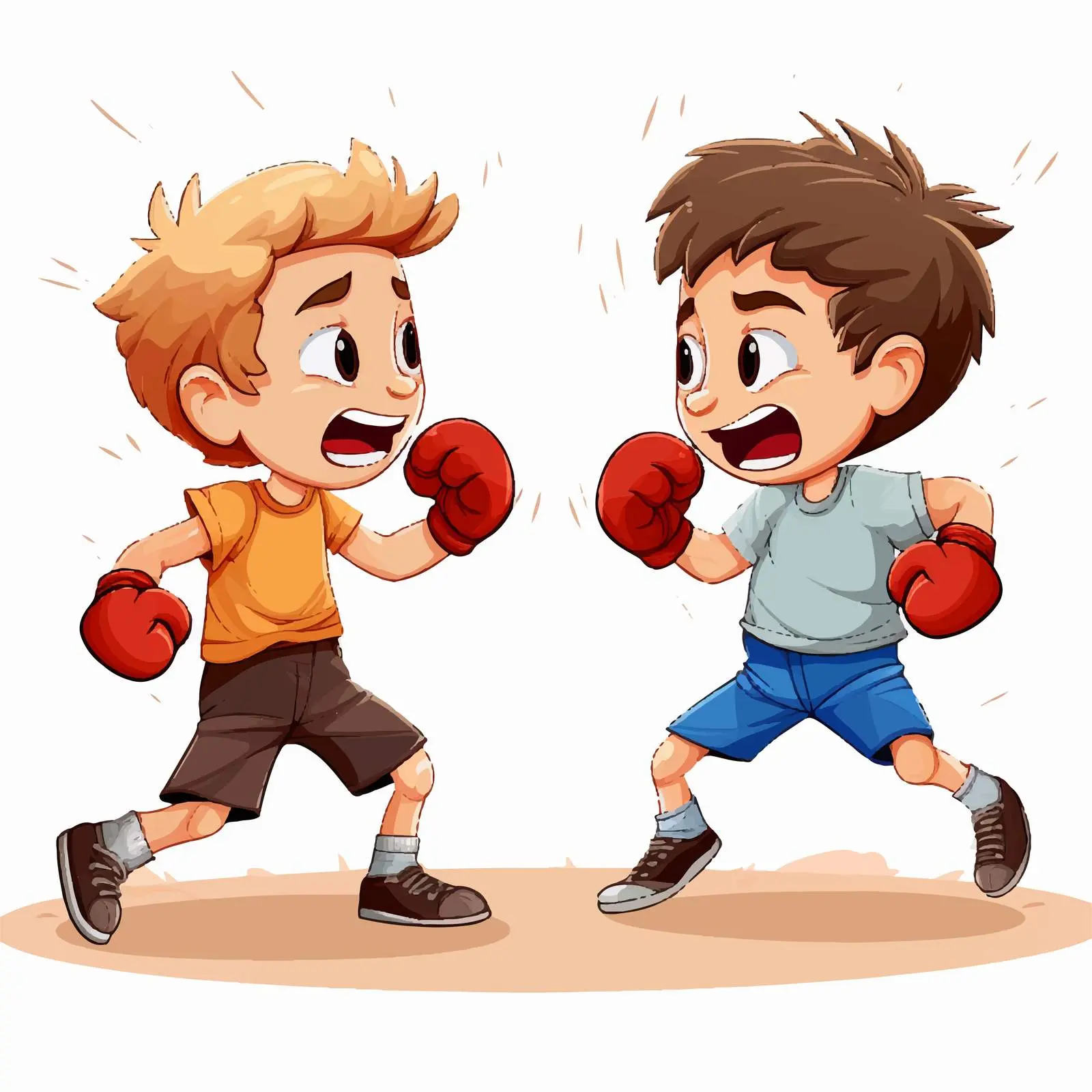 Young Boys in Fighting Themed Vector Art – free fighting image from Dotvec