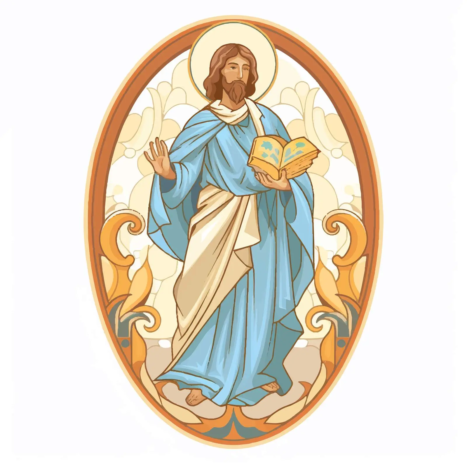 Byzantine Style Apostle Fresco Illustration – free christian traditions image from Dotvec
