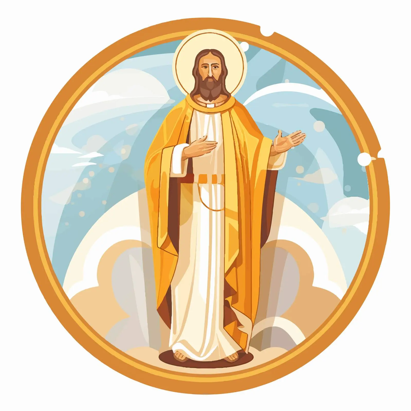 Byzantine Style Apostle Fresco Illustration — free download from Dotvec