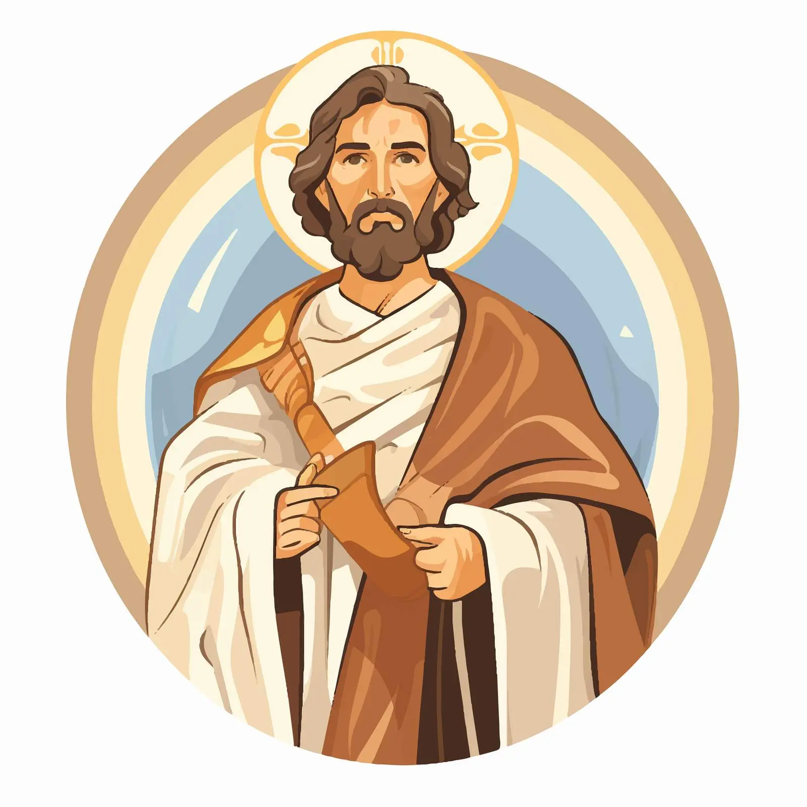 Byzantine Style Apostle Fresco Illustration – free frescoes image from Dotvec