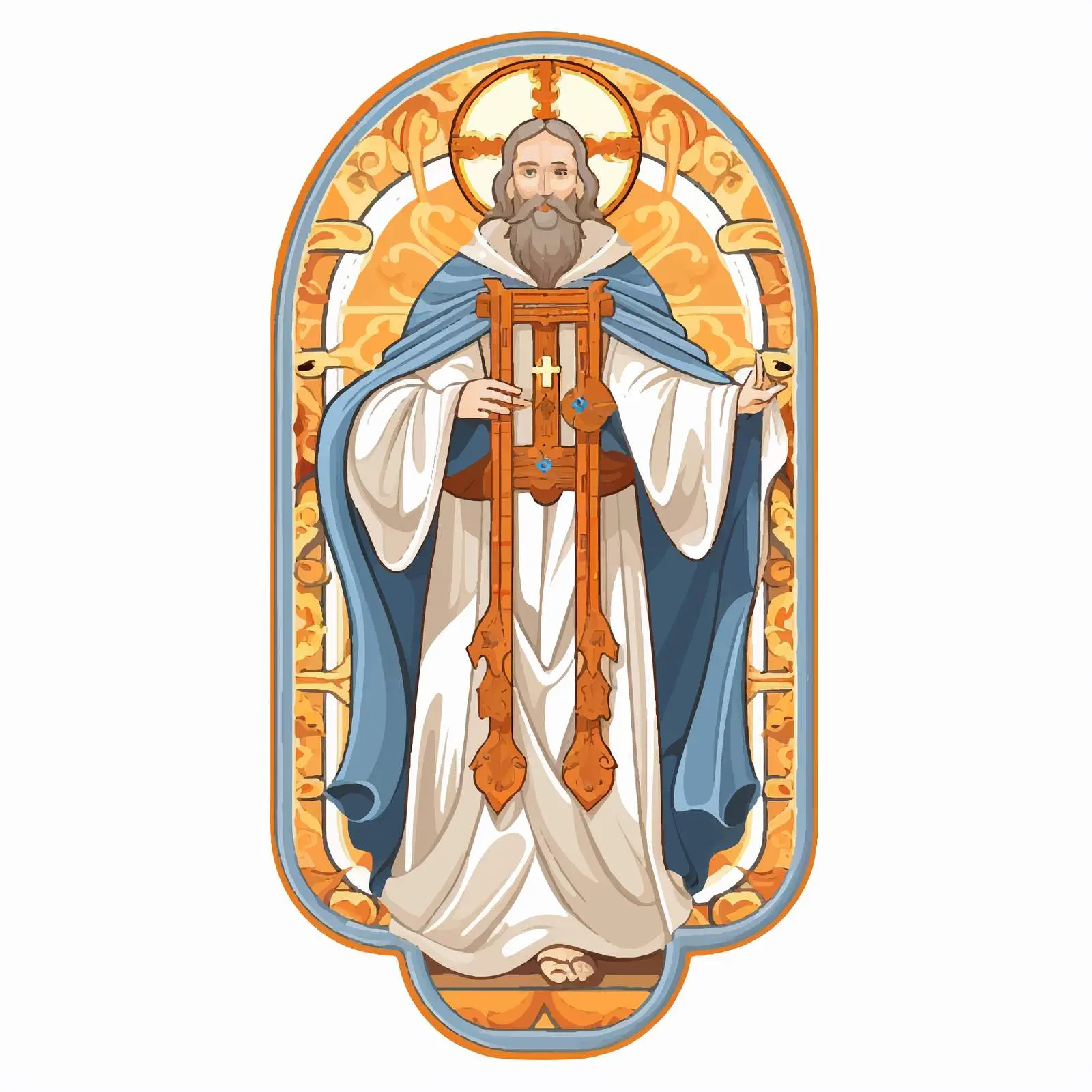 Byzantine Fresco of Saint Illustration — free download from Dotvec
