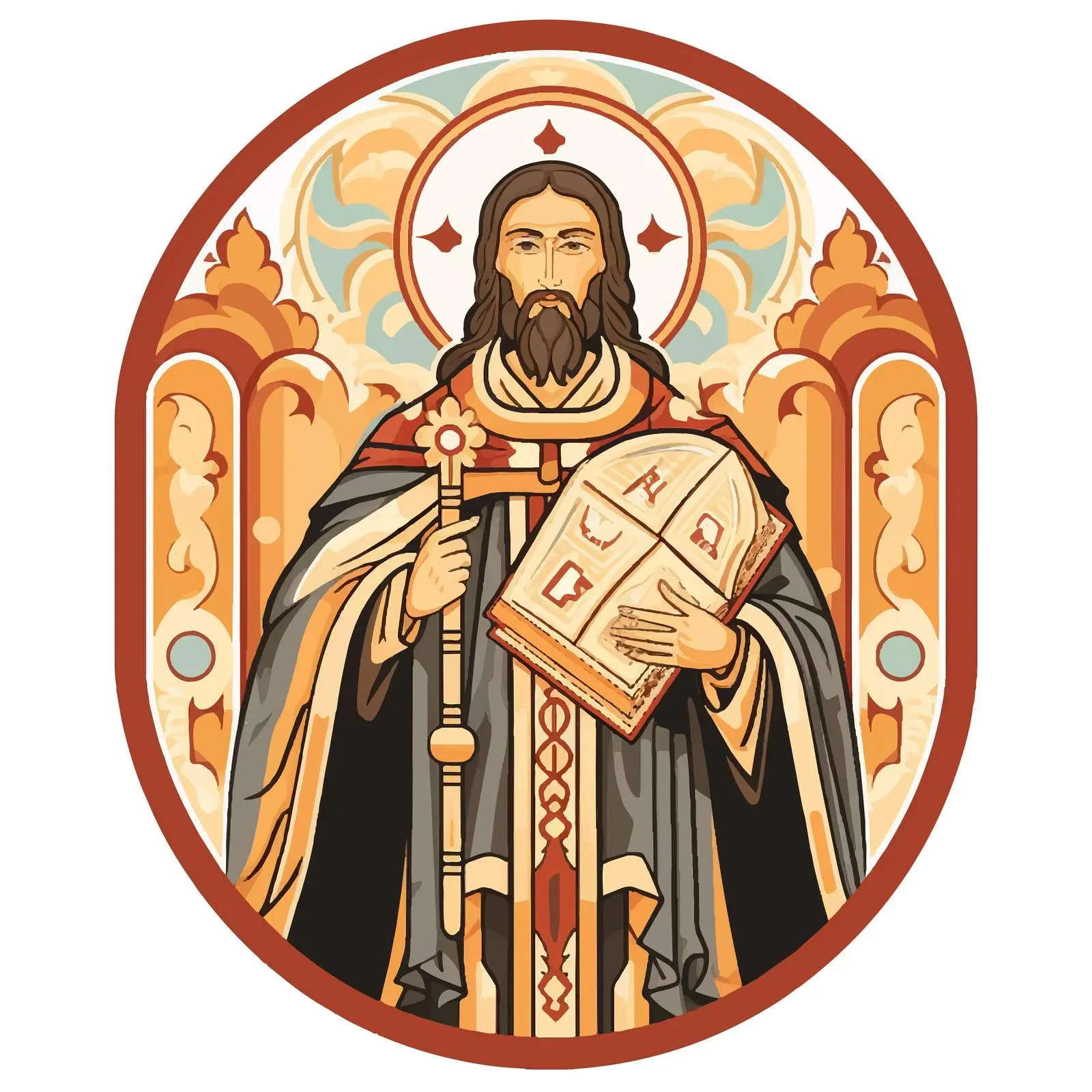 Byzantine Fresco Illustration of Saint — free download from Dotvec