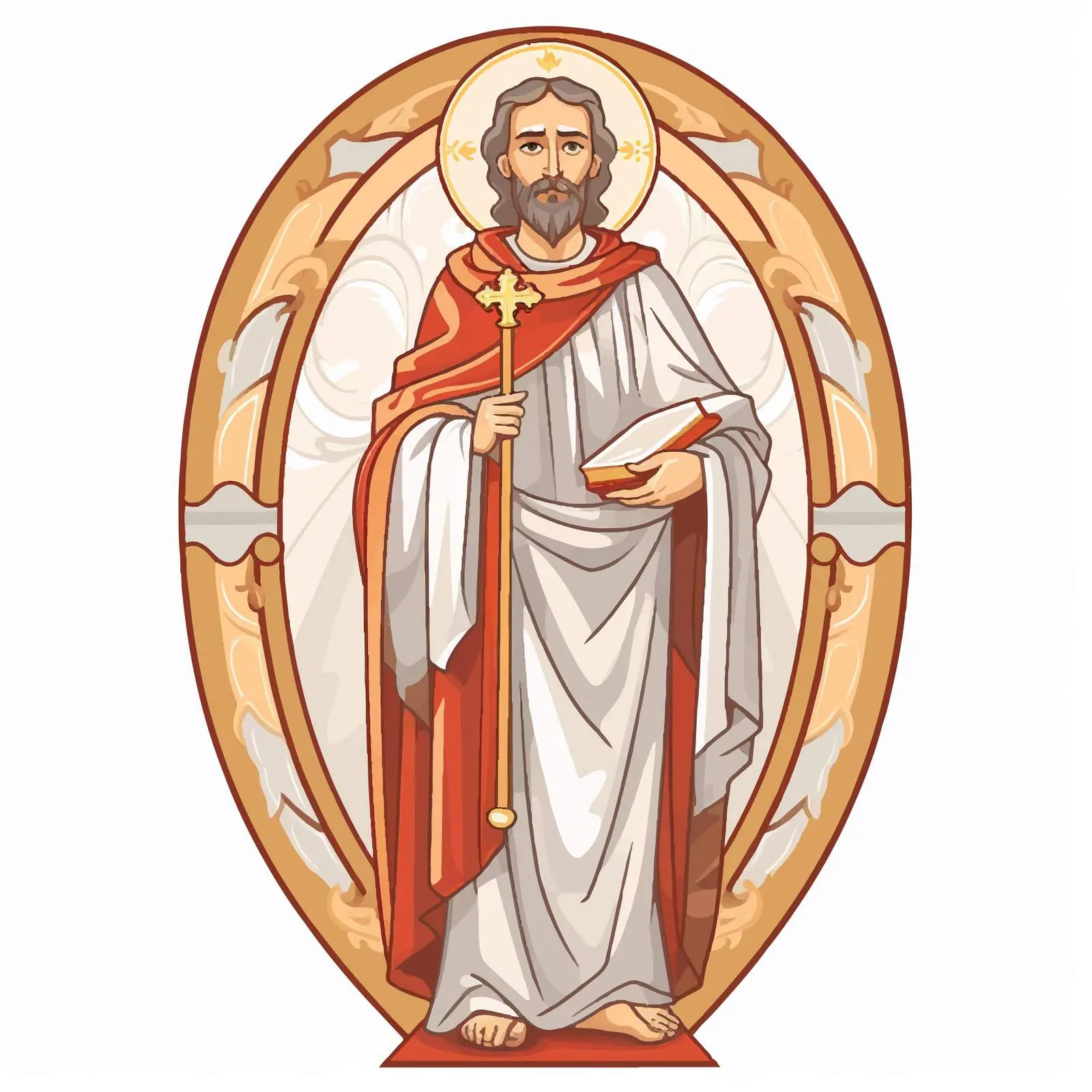 Byzantine Fresco Saint Illustration Sketch – free tapestry image from Dotvec