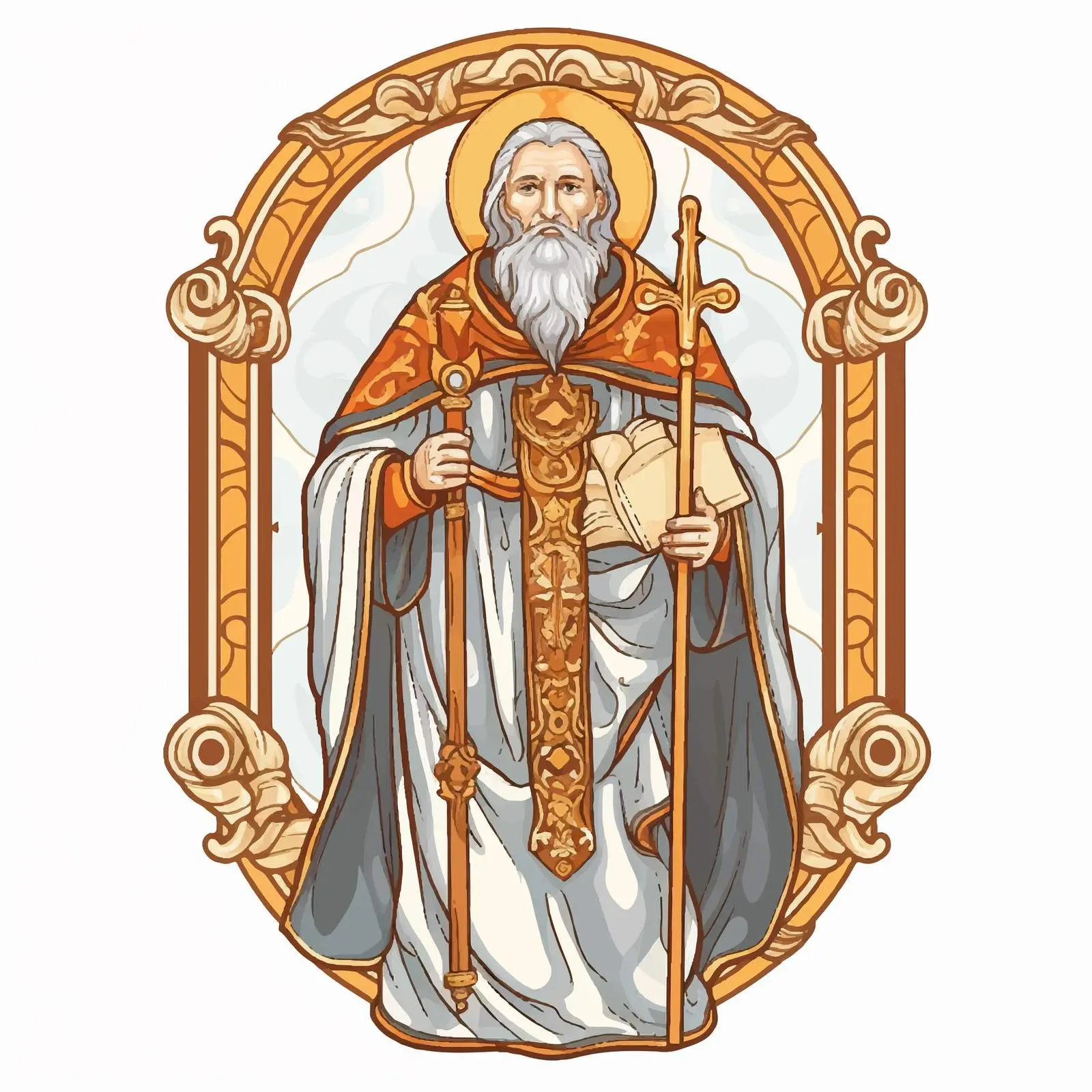 Byzantine Fresco of a Saint Illustration Sketch – free ethereal art image from Dotvec