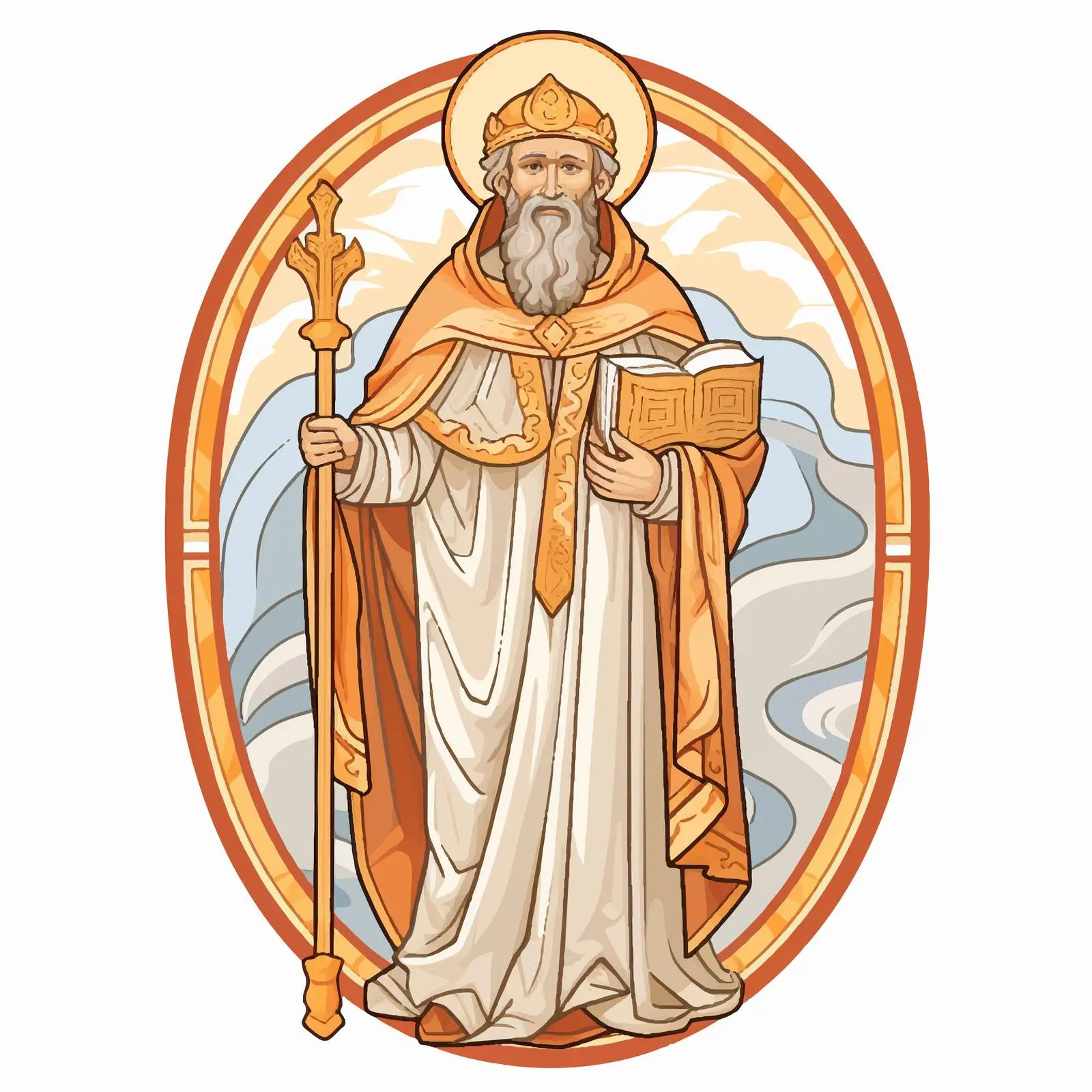 Byzantine Saint Fresco Illustration Sketch – free geometry image from Dotvec
