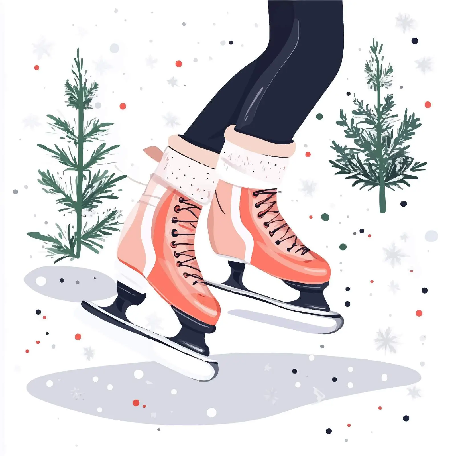 Vector Composition of Figure Skates for Cards — free download from Dotvec
