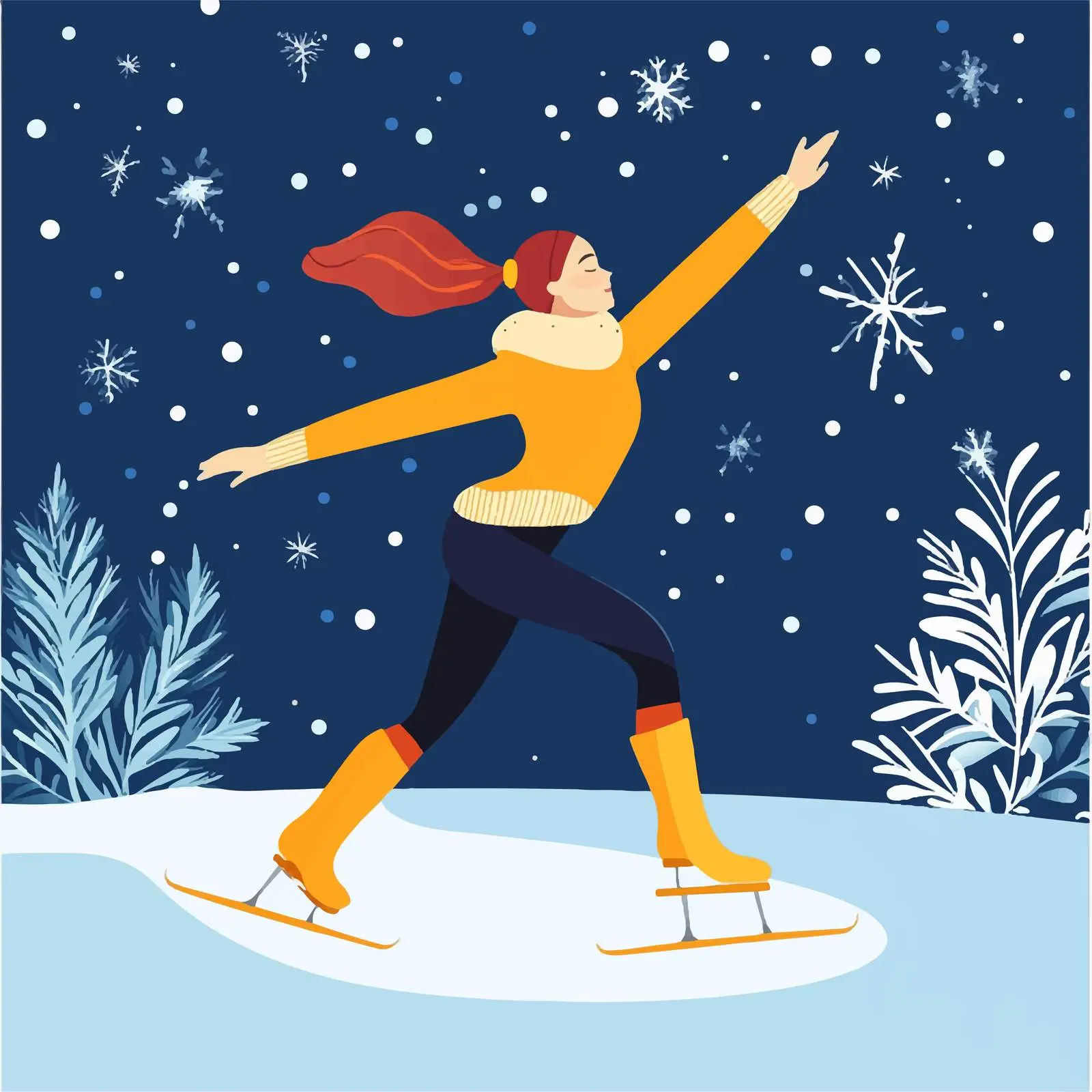 Flat Vector Illustration of Figure Skating Design — free download from Dotvec