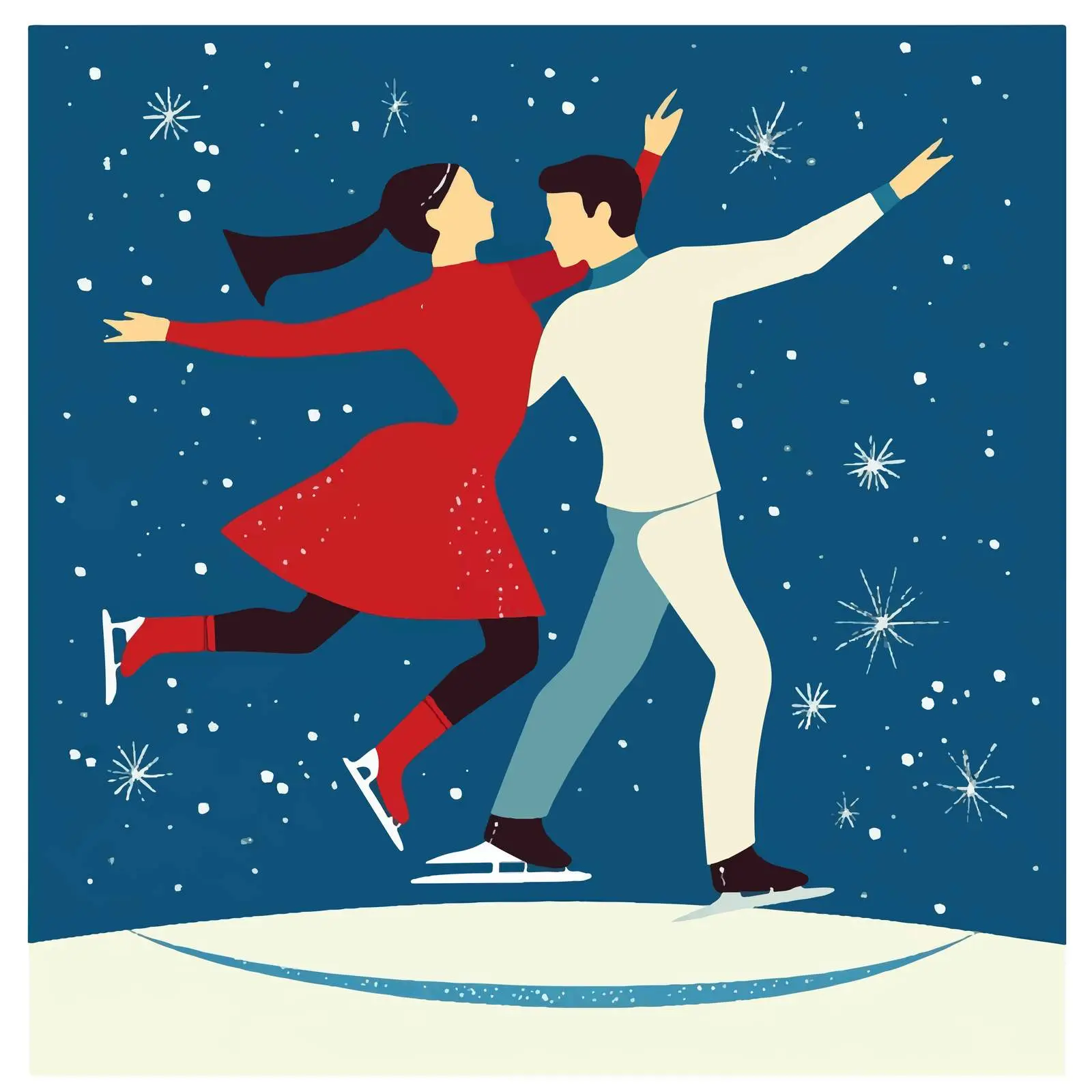 Flat Vector Illustration of Figure Skating — free download from Dotvec