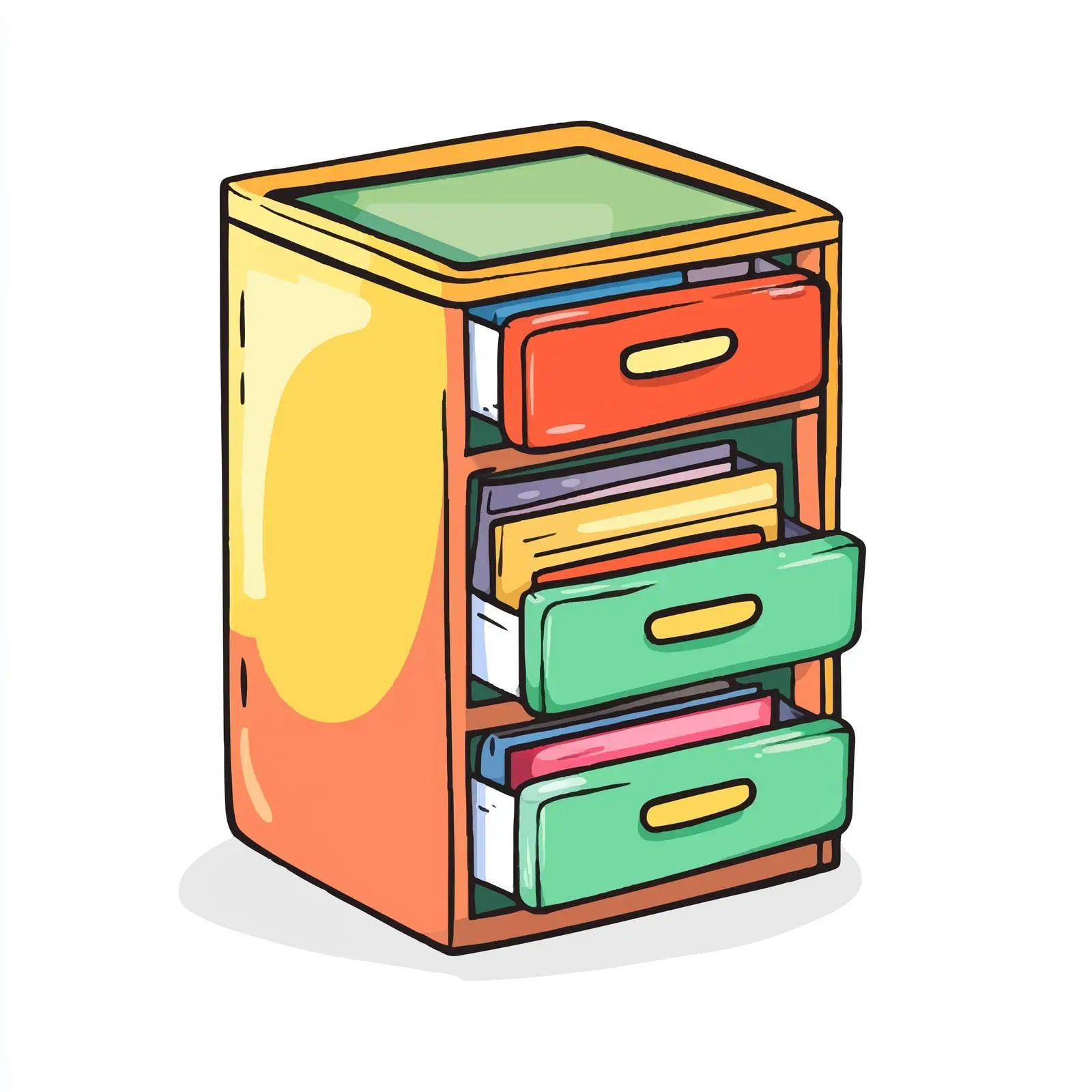 Hand-Drawn Cartoon Drawer Vector Illustration — free download from Dotvec