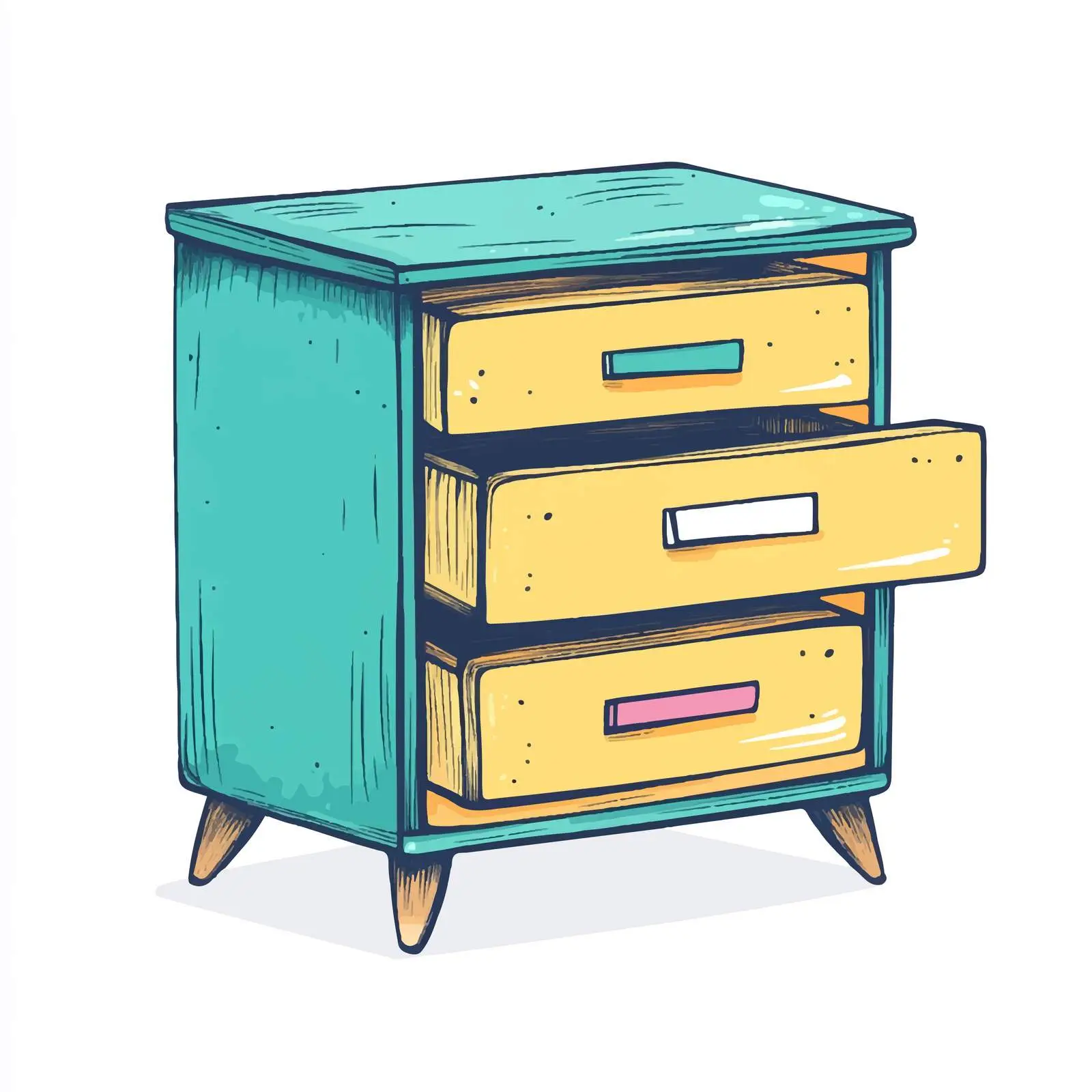 Hand-Drawn Cartoon Drawer Vector Illustration — free download from Dotvec