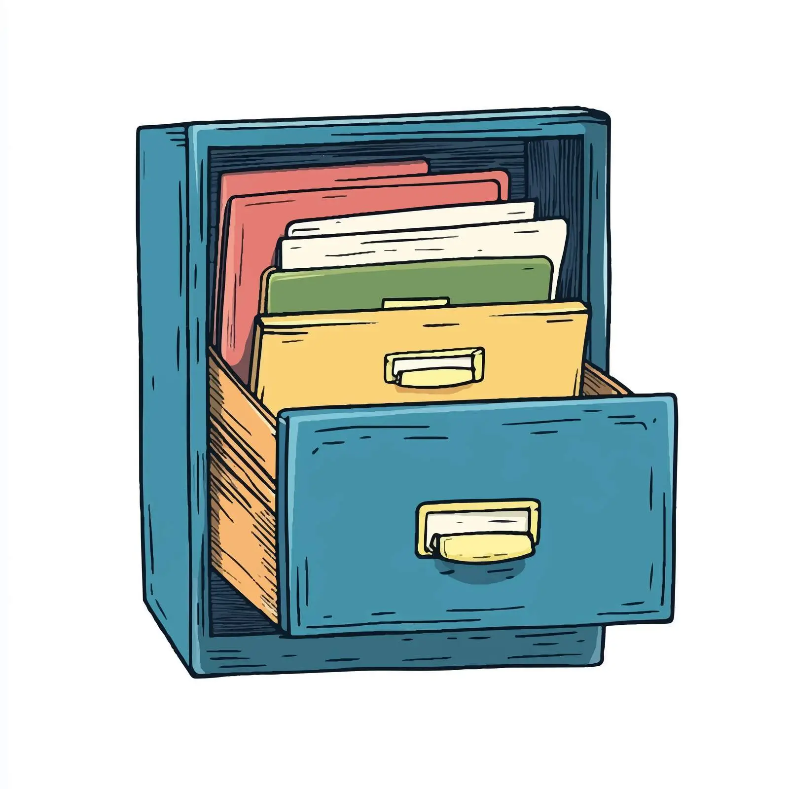 Cartoon Drawer Vector Illustration in Hand-Drawn Style — free download from Dotvec