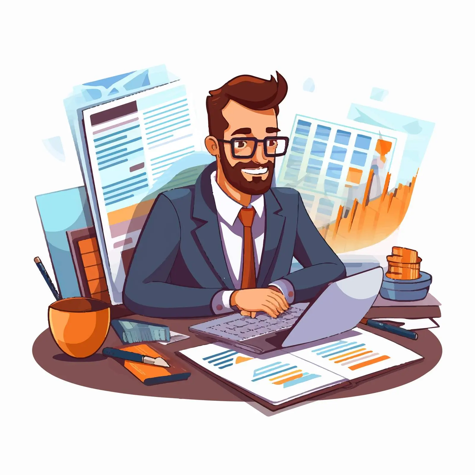 Finance Concept Cartoon Vector Illustration – free account image from Dotvec