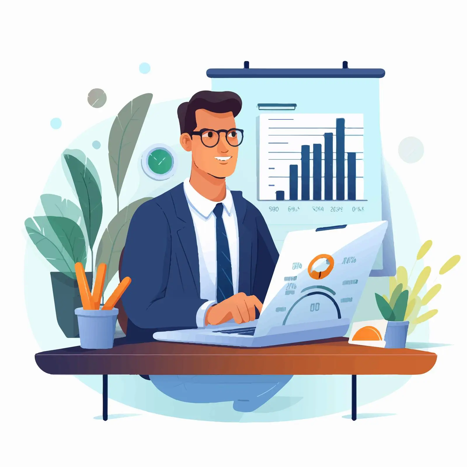 Finance Management Consulting Vector Illustration — free download from Dotvec