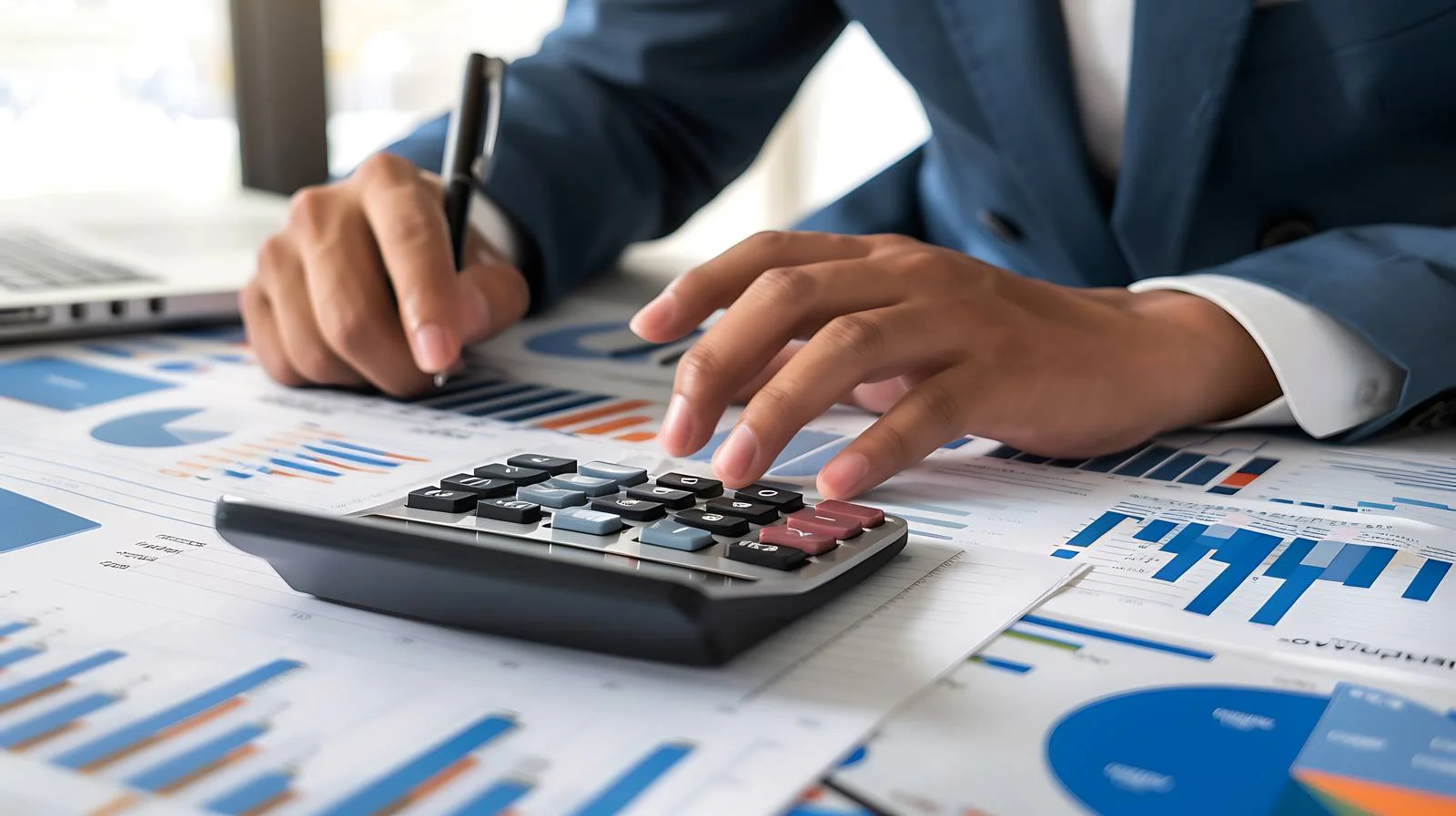 Businessman at Desk Managing Finances — free download from Dotvec