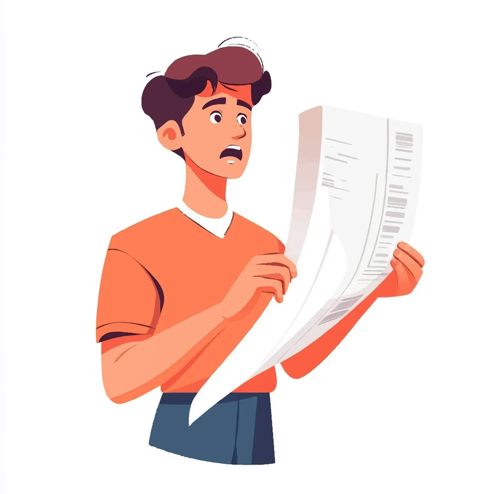 Shocked Man Reviewing Financial Documents – free financial stability image from Dotvec