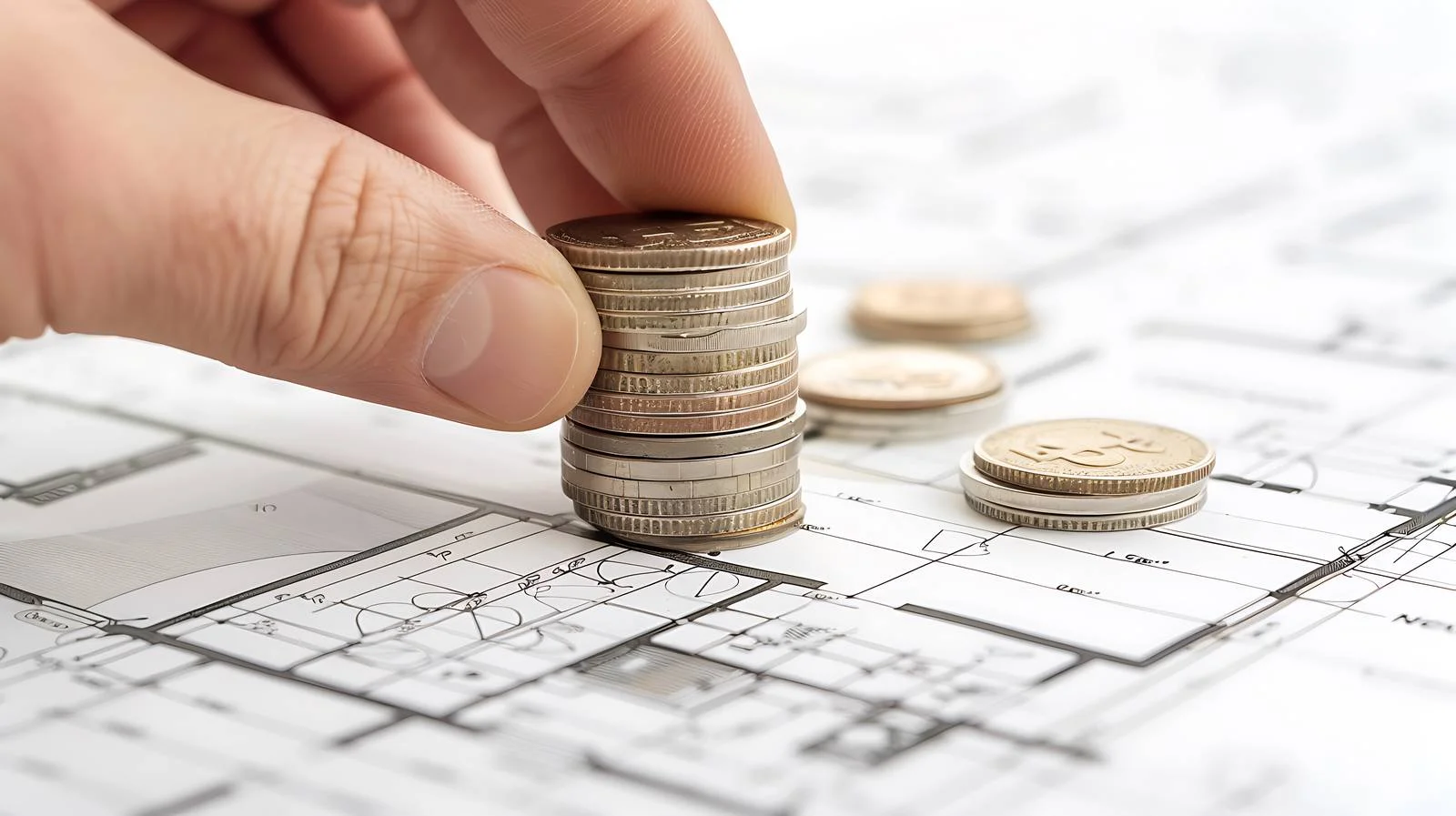 Financial Concept in Blueprint House Design — free download from Dotvec