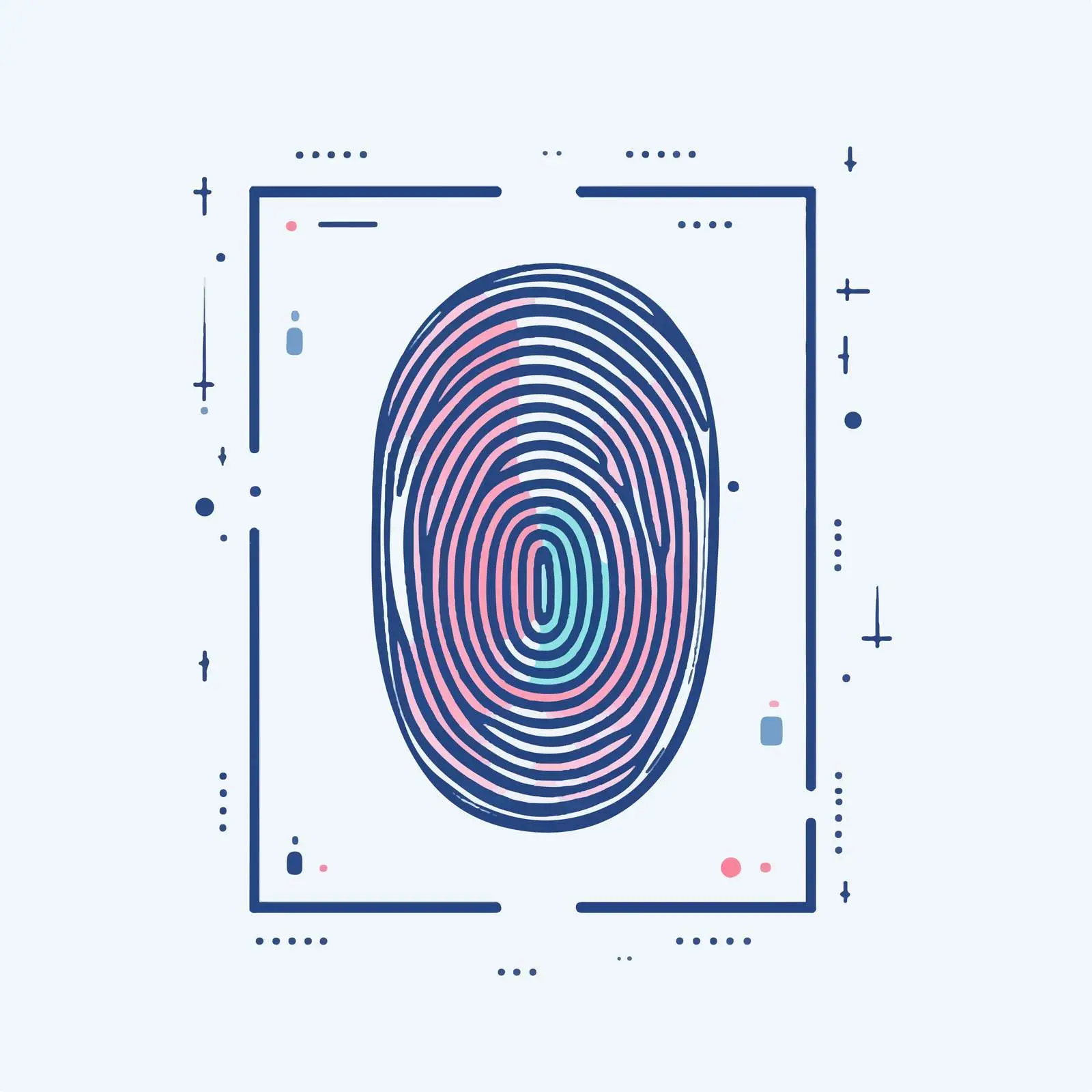 Hand-Drawn Cartoon Fingerprint Vector Illustration — free download from Dotvec