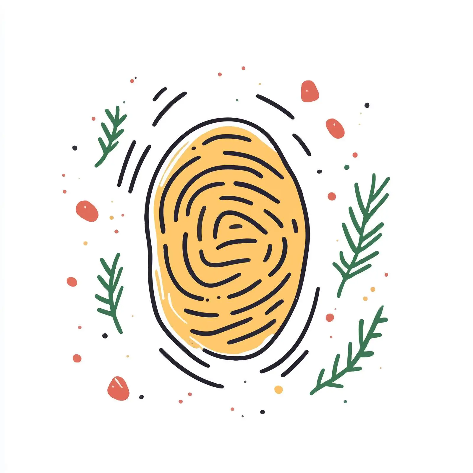 Cartoon Vector of Hand-Drawn Fingerprint — free download from Dotvec
