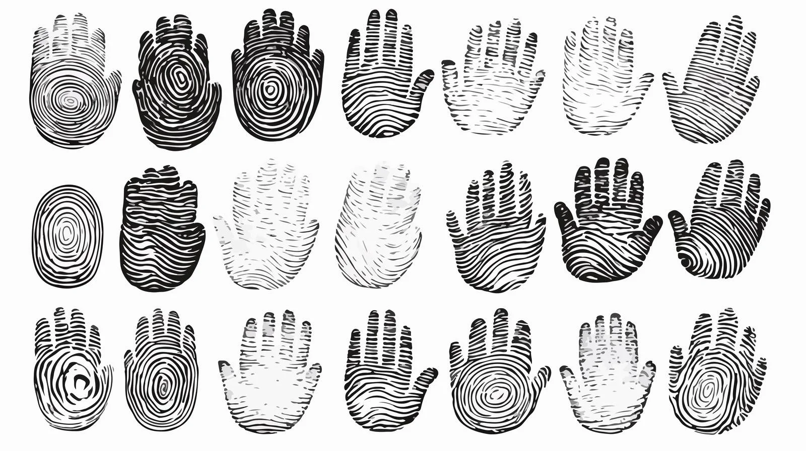 Diverse Fingerprints on White Background — free download from Dotvec