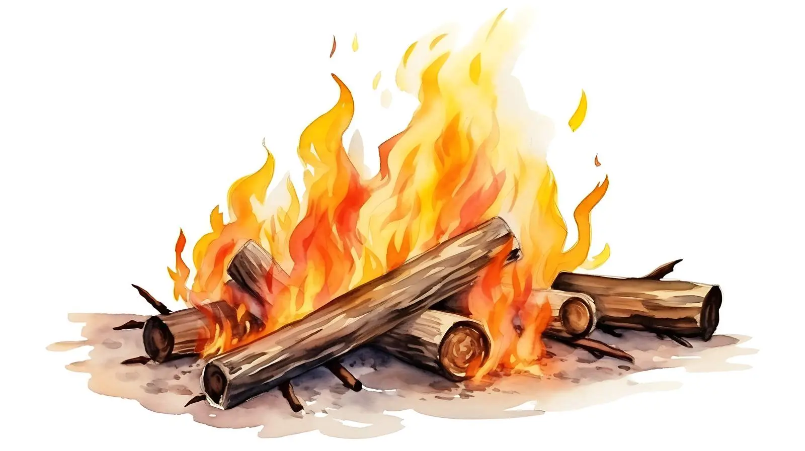 Fire and Wood on White Background — free download from Dotvec