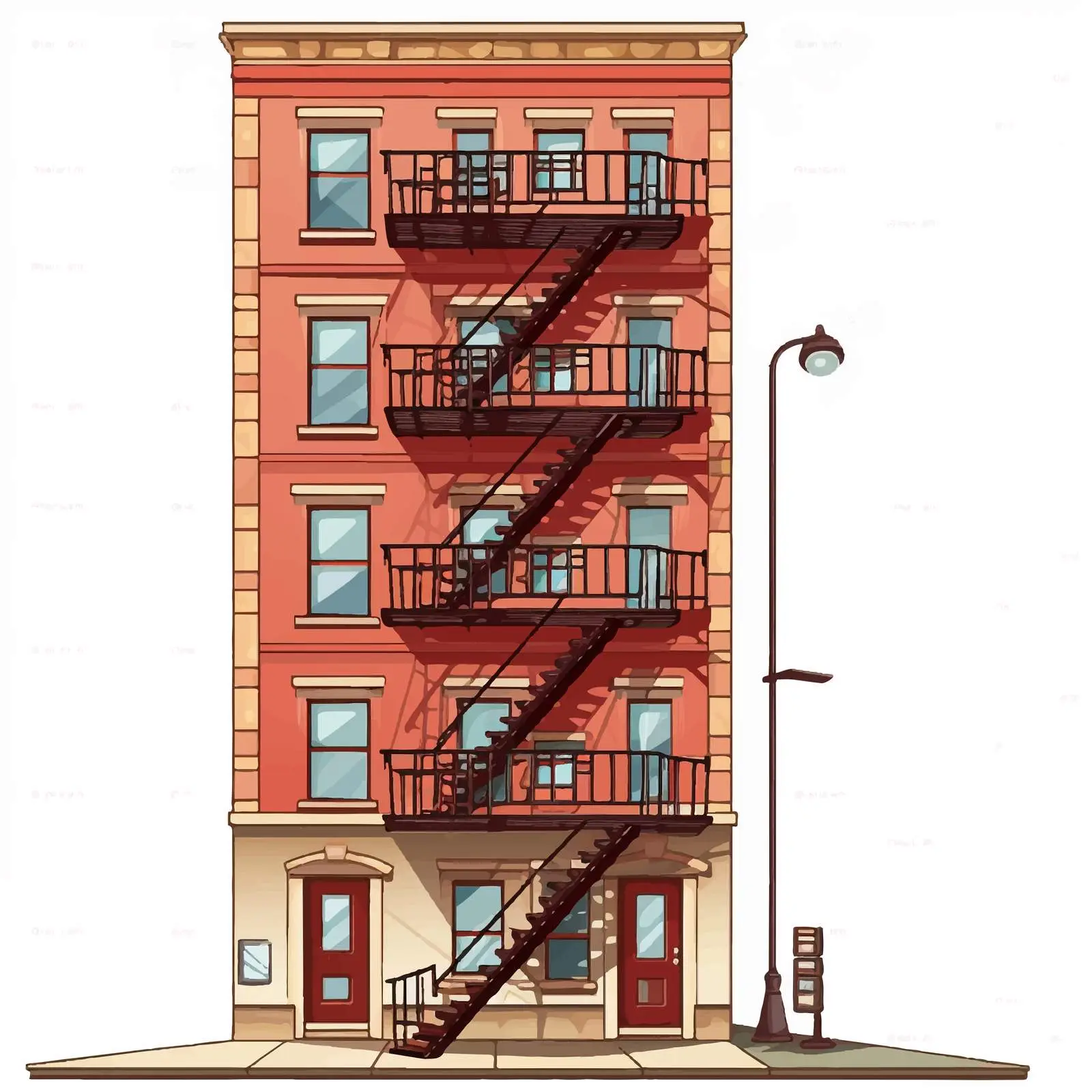 Fire Escape Apartment Side Illustration Vector Design — free download from Dotvec