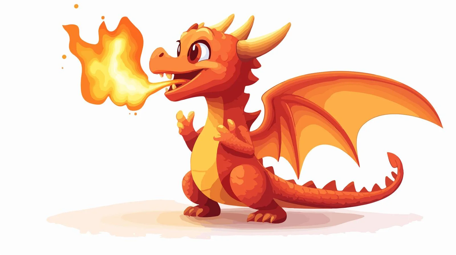 Fiery Cartoon Dragon Stock Vector Illustration — free download from Dotvec