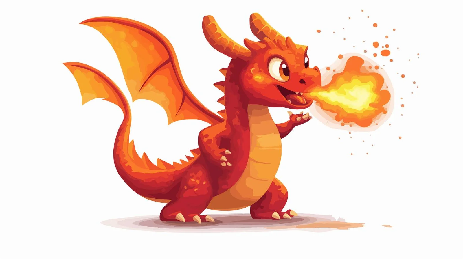 Fierce Dragon Cartoon Vector Illustration — free download from Dotvec