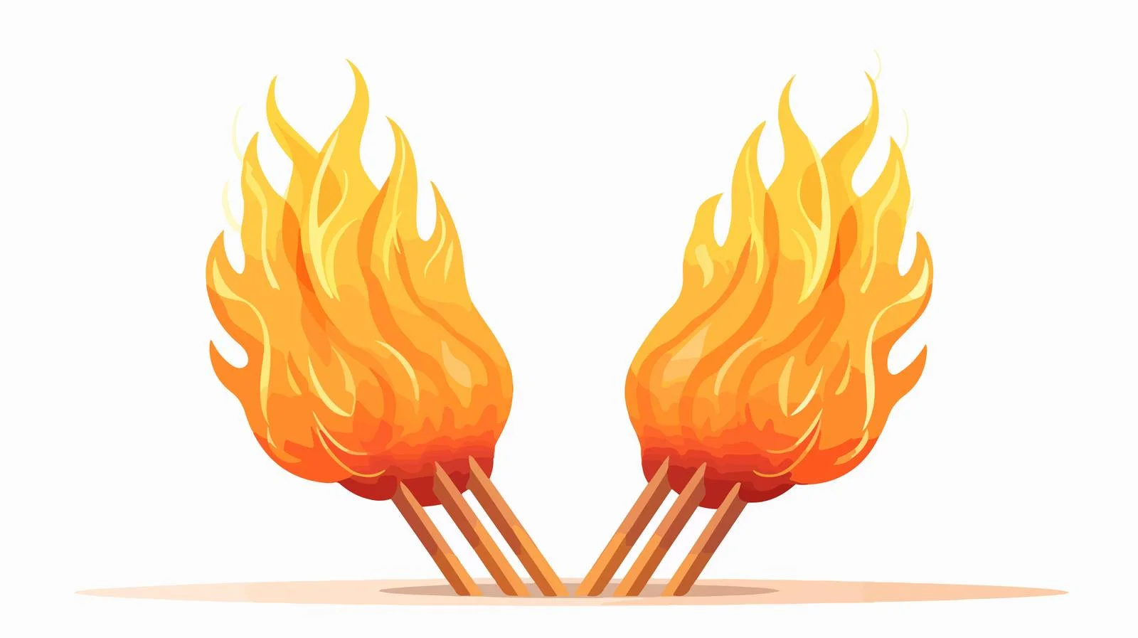 Quality Cartoon Fire Match Design — free download from Dotvec