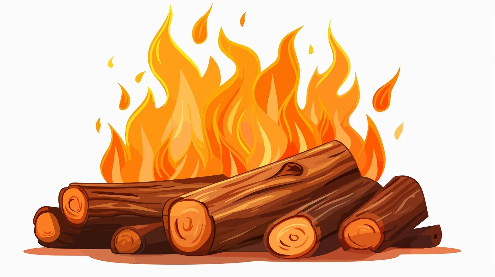 Soothing Firewood Decor Cartoon Illustration — free download from Dotvec