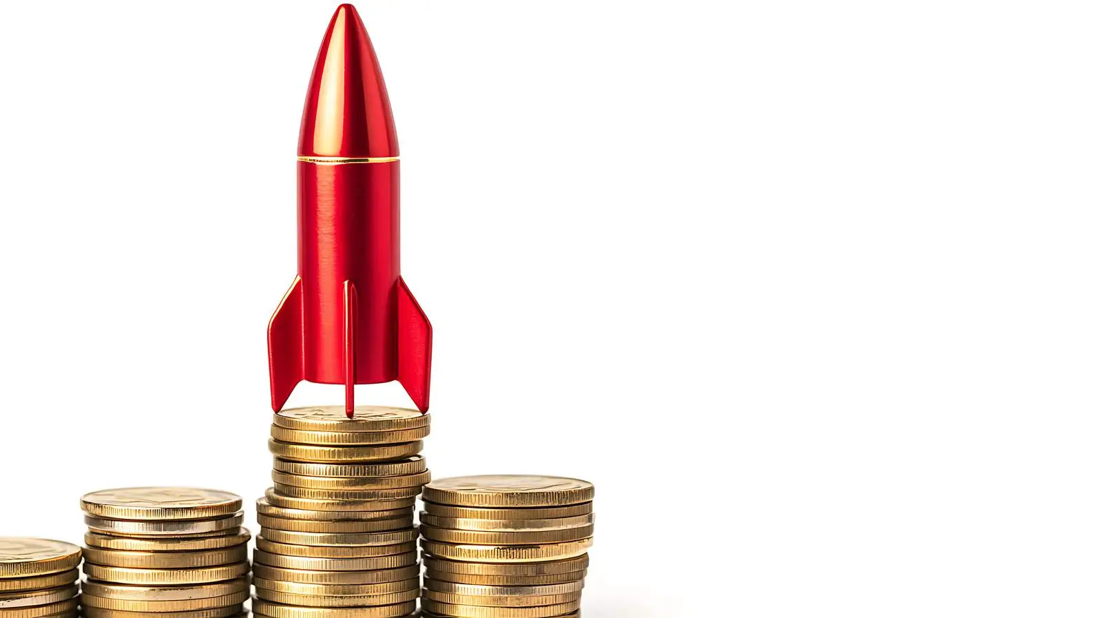 Festive Rocket on Coins on Isolated Background — free download from Dotvec