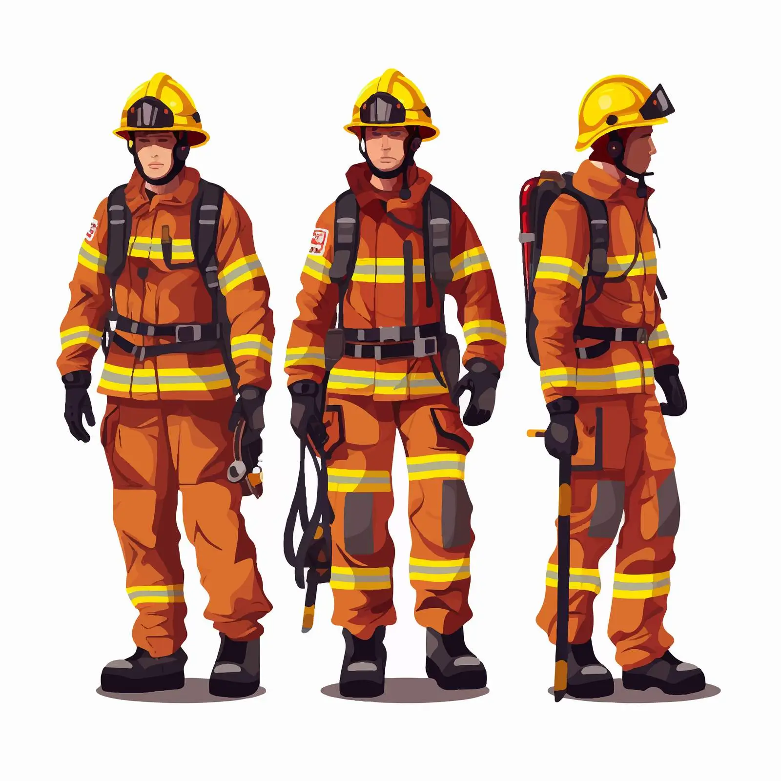 Firefighter in Fireproof Protective Suit Vector — free download from Dotvec