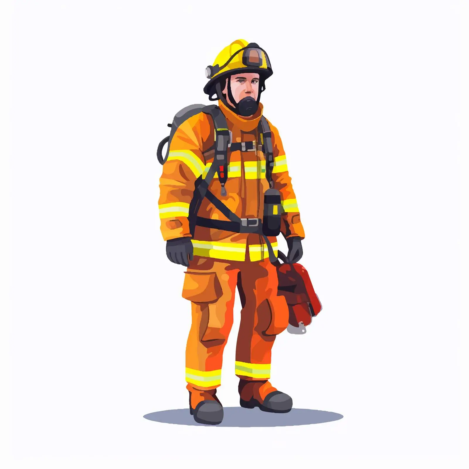 Firefighter in Protective Suit Vector Illustration — free download from Dotvec