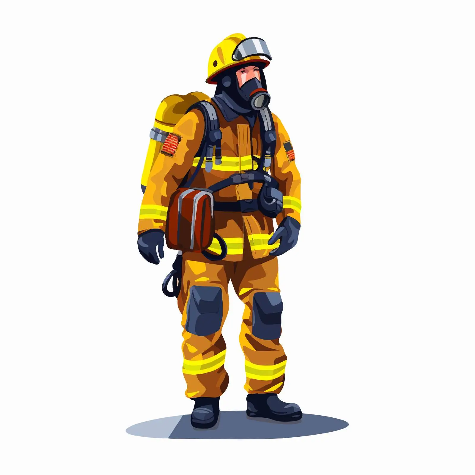 Firefighter in Fireproof Protective Suit Vector — free download from Dotvec