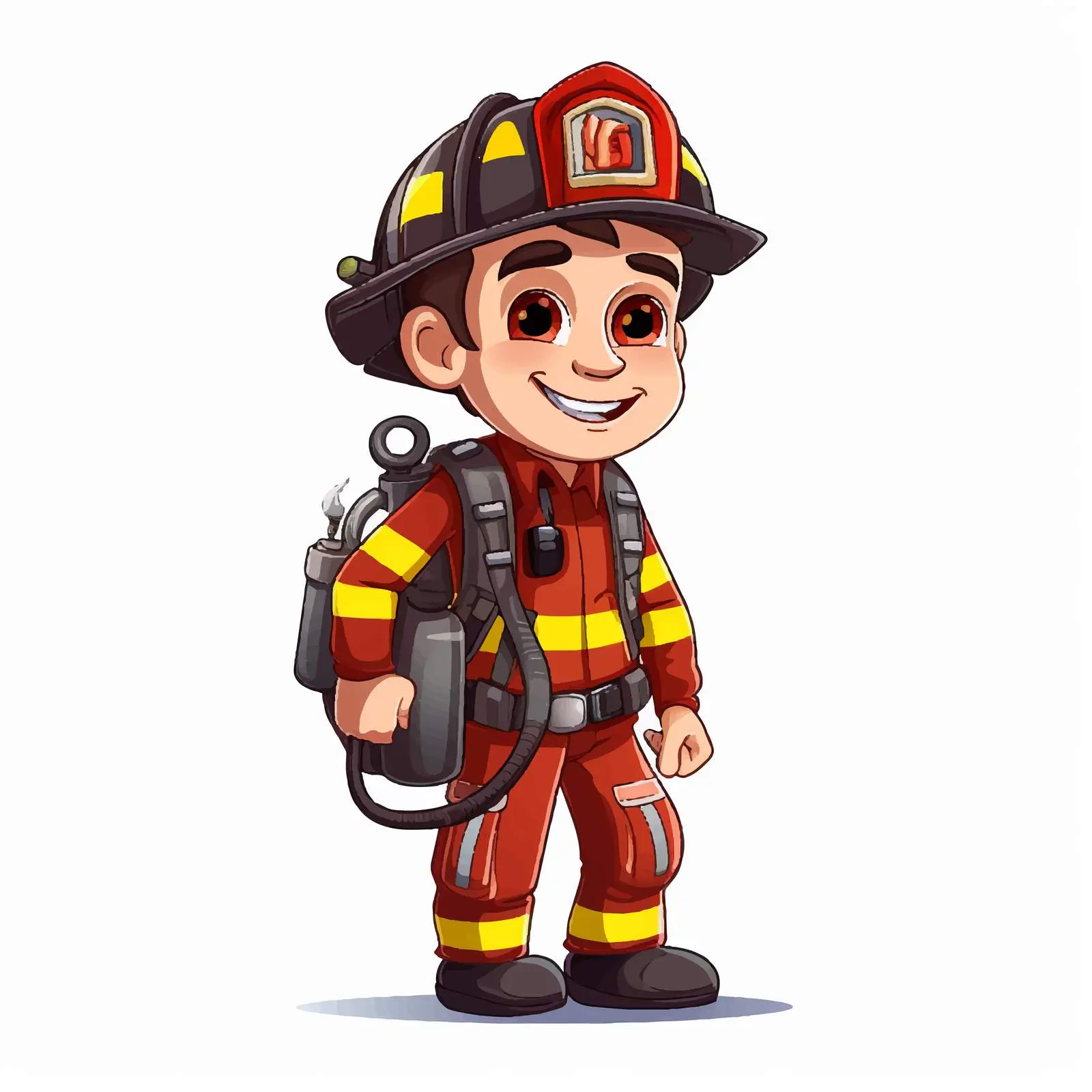Cartoon Firefighter Vector Illustration Isolated — free download from Dotvec