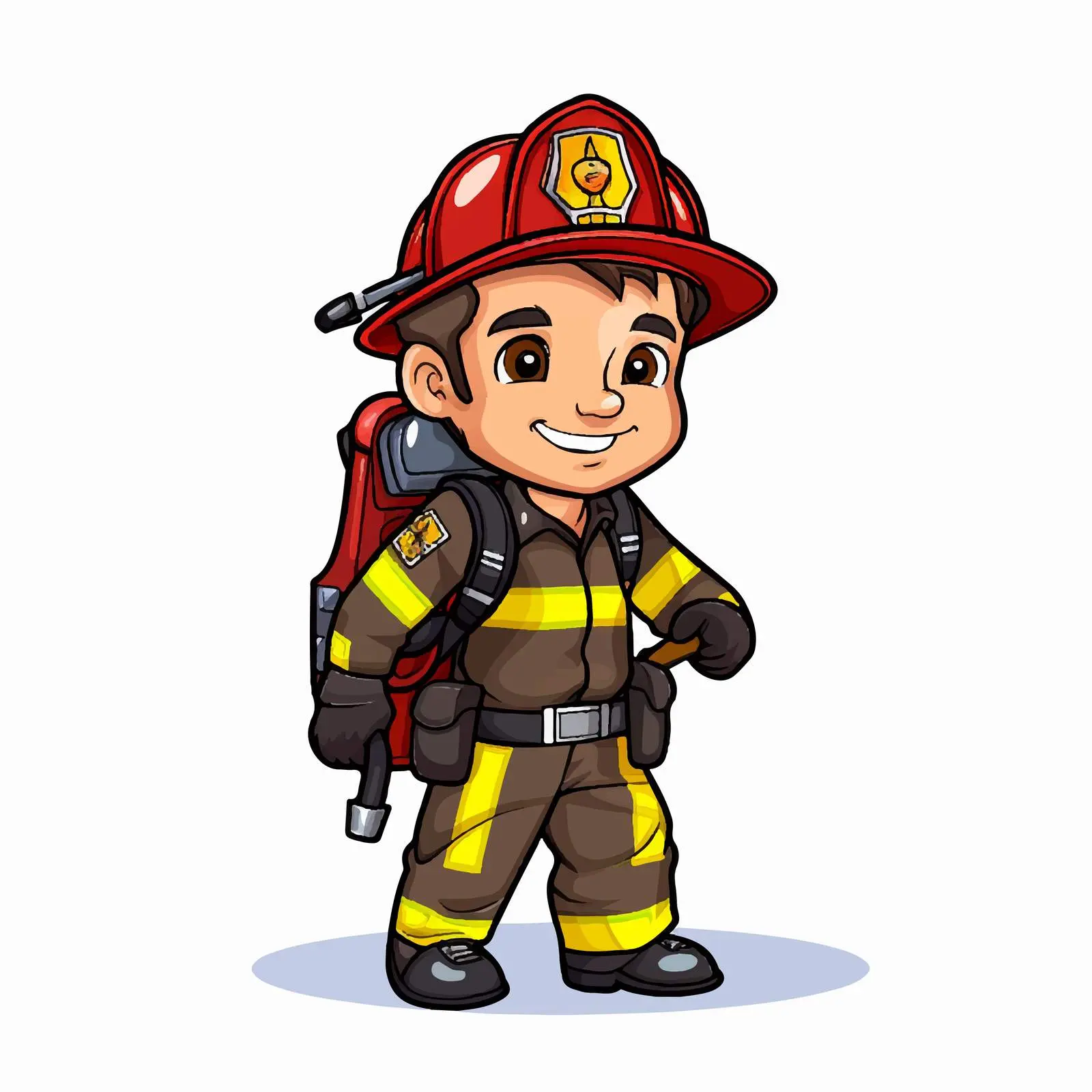 Cartoon Firefighter Vector Illustration Isolated – free fighting image from Dotvec