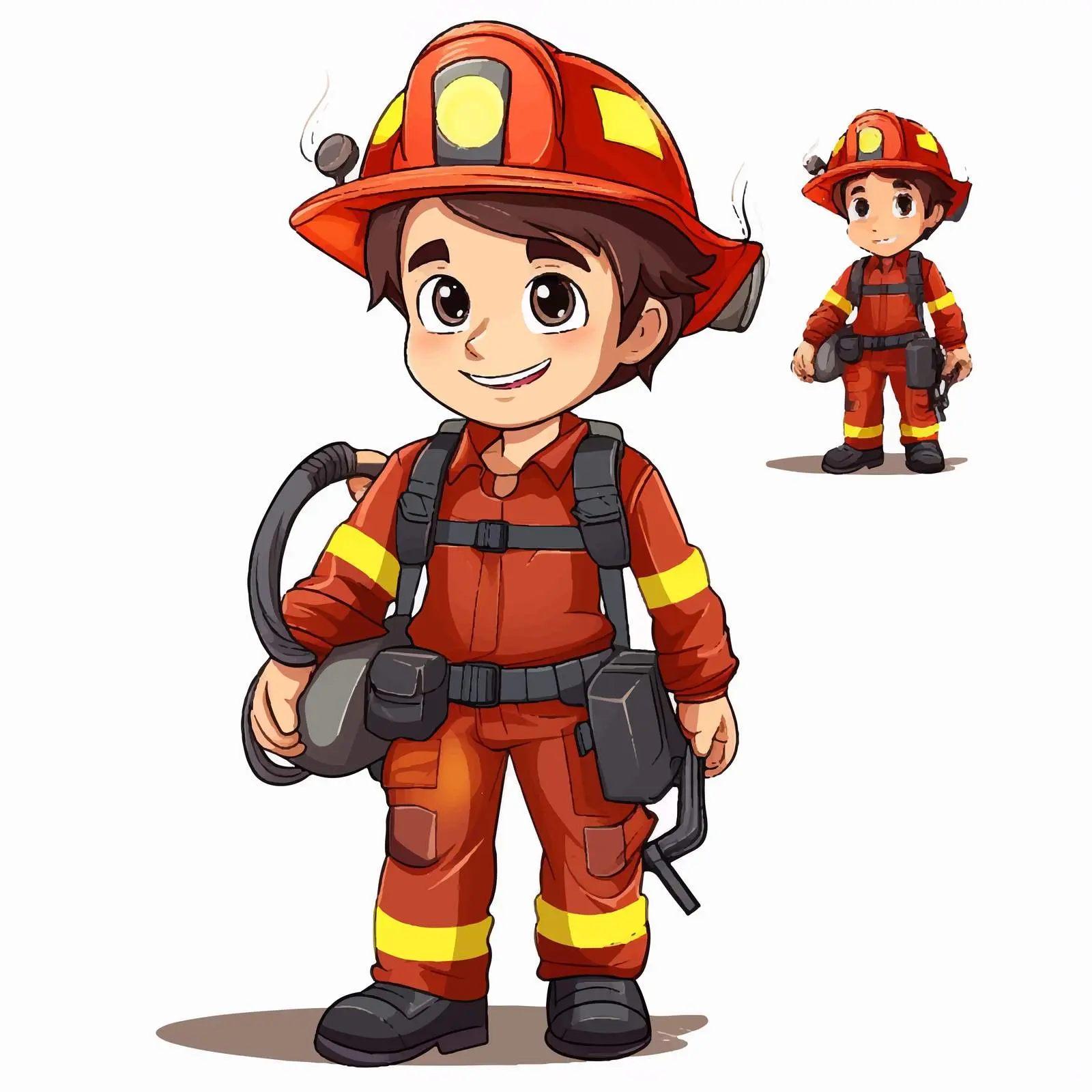 Cartoon Firefighter Vector Illustration Isolated – free fighting image from Dotvec