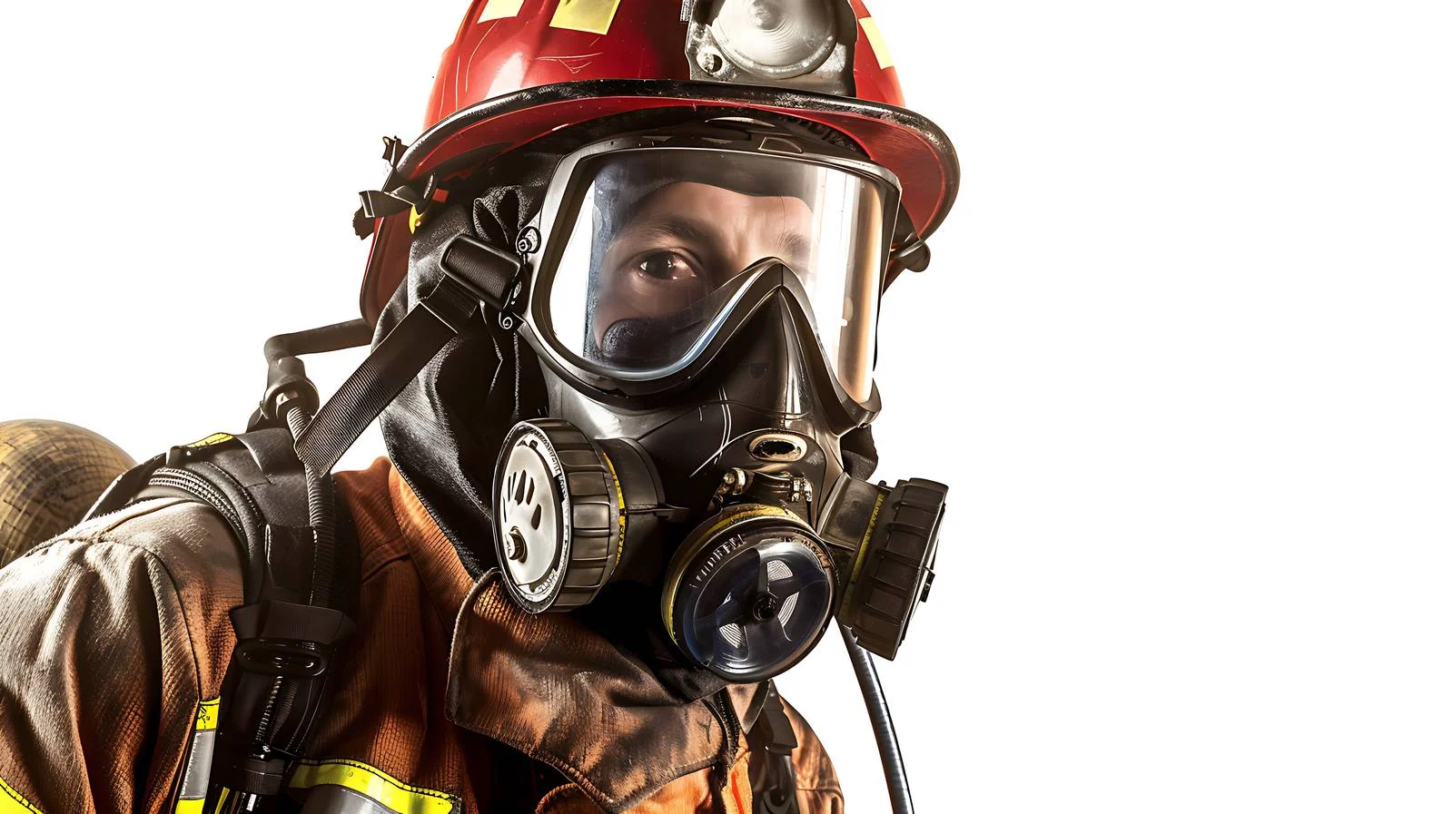 Firefighter Using Respiratory Gear Isolated — free download from Dotvec