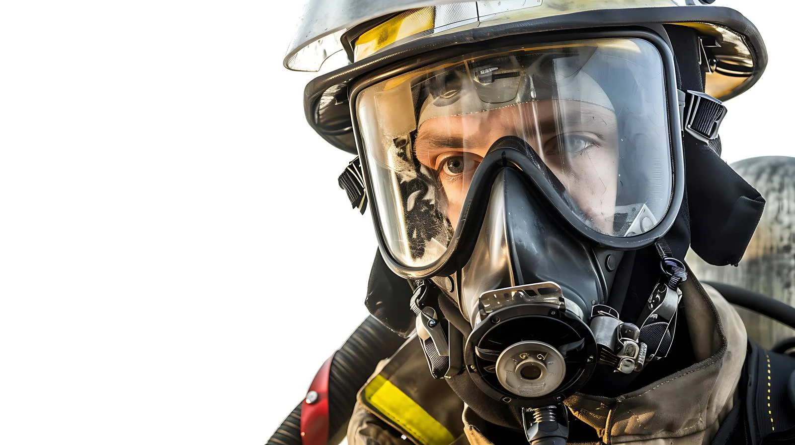 Firefighter Equipped and Isolated on White – free oxygen image from Dotvec