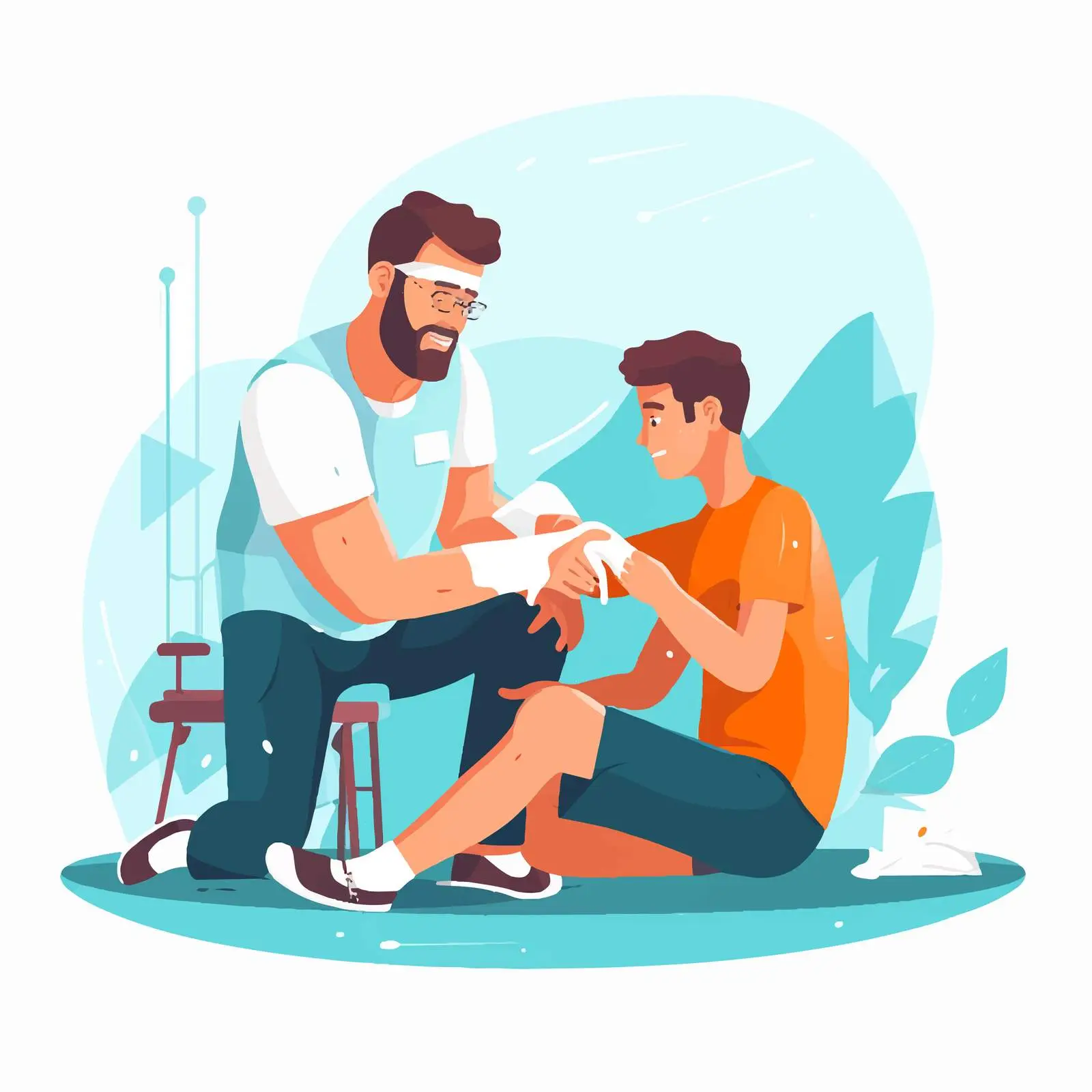 First Aid for Broken Leg Trauma Illustration — free download from Dotvec