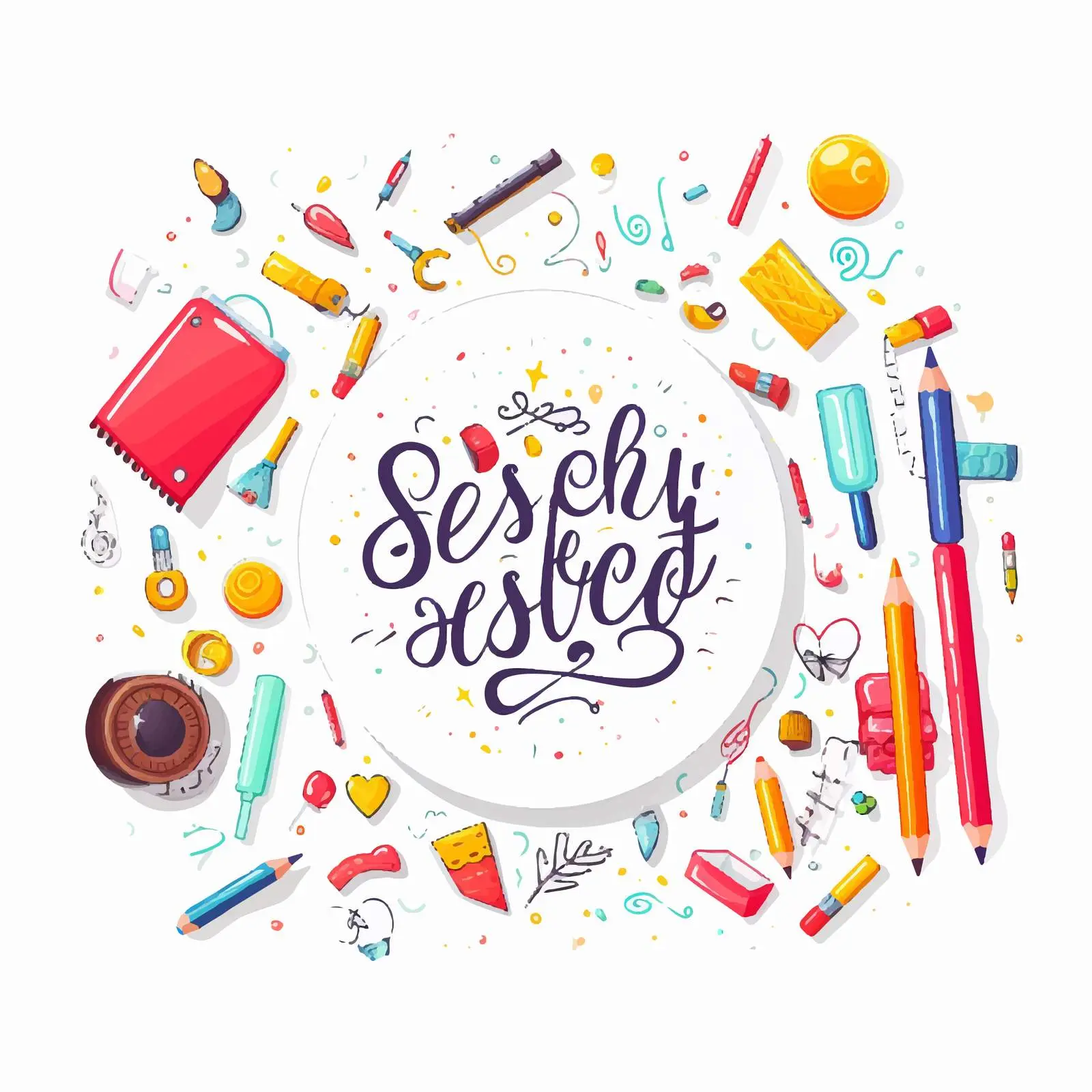 Calligraphic First Day of School Lettering — free download from Dotvec