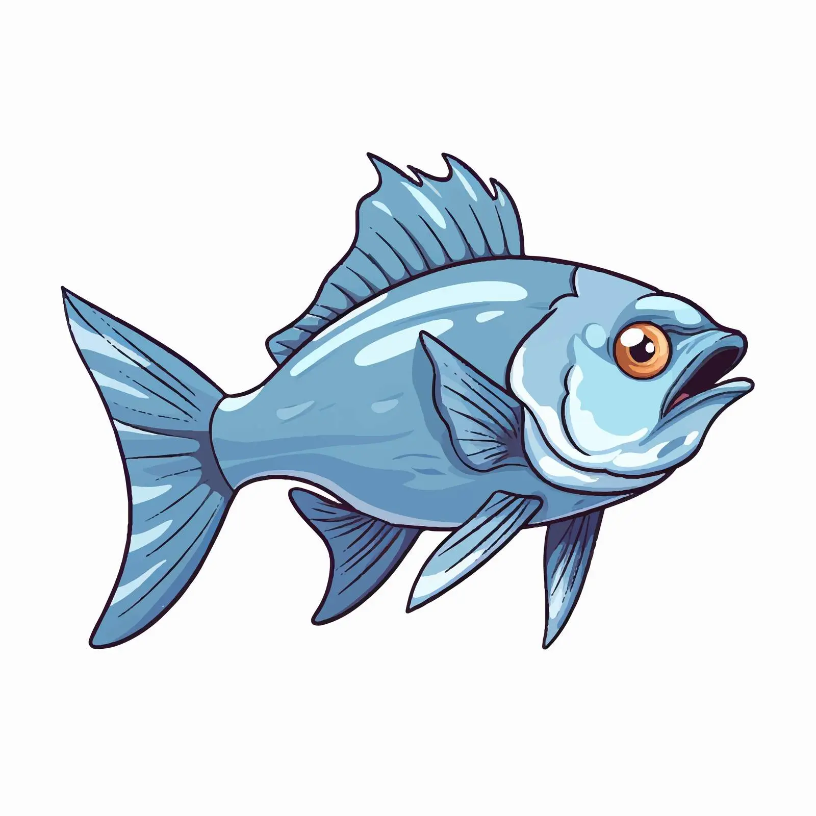 Fish Cartoon Sketch Vector Illustration — free download from Dotvec