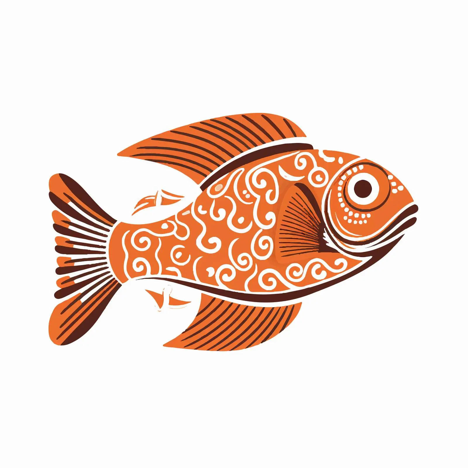 Cartoon Fish Line Vector Illustration — free download from Dotvec