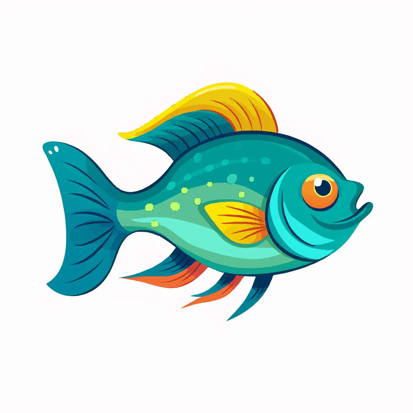 Cartoon Fish Line Art Vector Illustration — free download from Dotvec