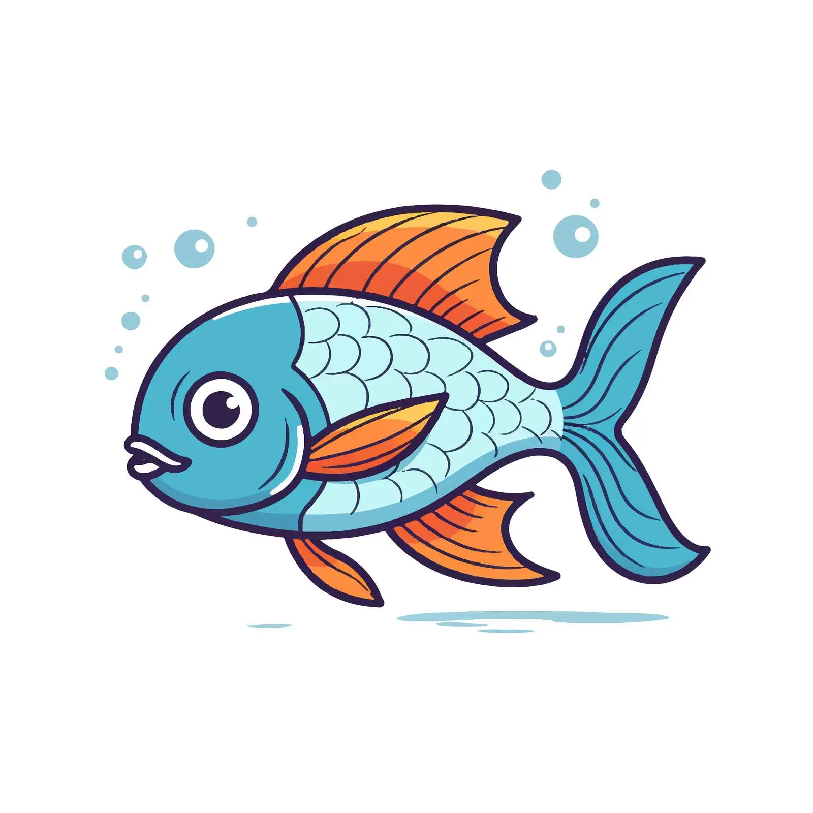 Cartoon Vector Illustration of a Fish Line — free download from Dotvec