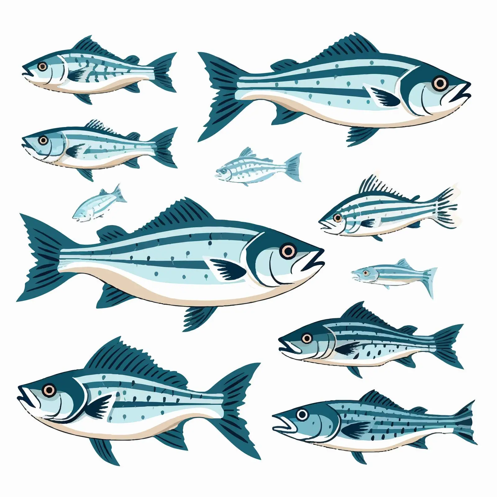 Fish Line Vector Illustration on White Background — free download from Dotvec