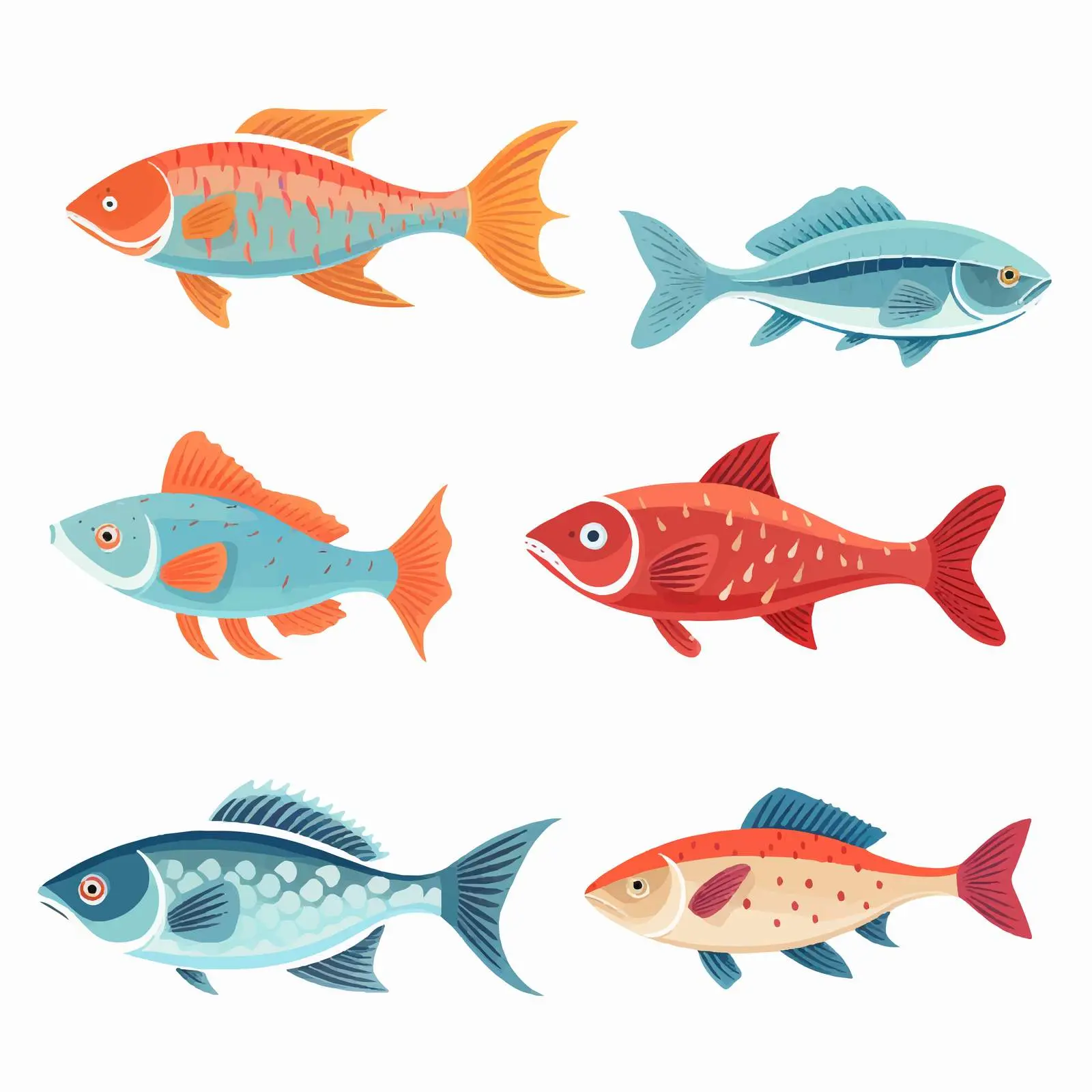 Fish Line Vector Illustration on White Background — free download from Dotvec