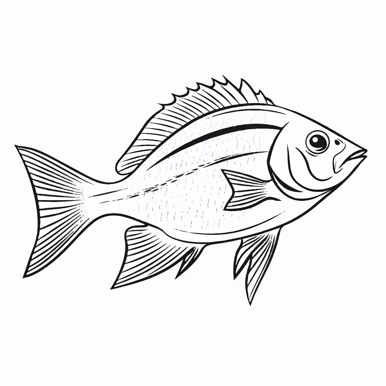 Fish Outline Vector Illustration on White Background — free download from Dotvec