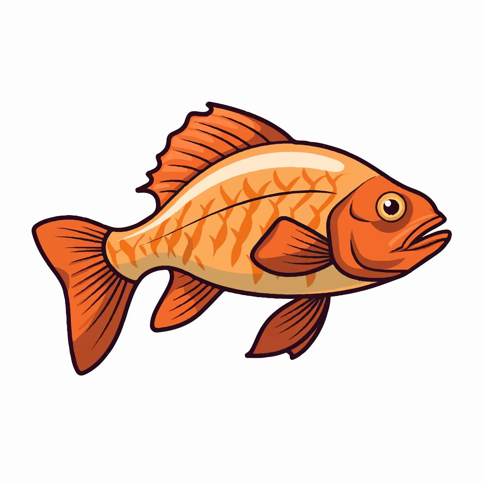 Fish Outline Vector Illustration on White Background — free download from Dotvec